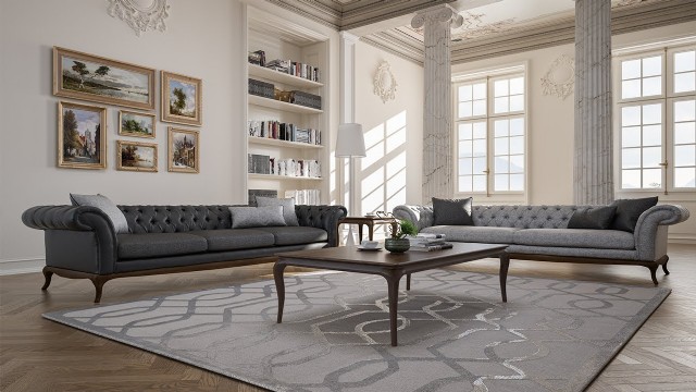 Elegantes Maßgeschneidertes Graues Sofa: Luxus Pur Für Ihr Zuhause