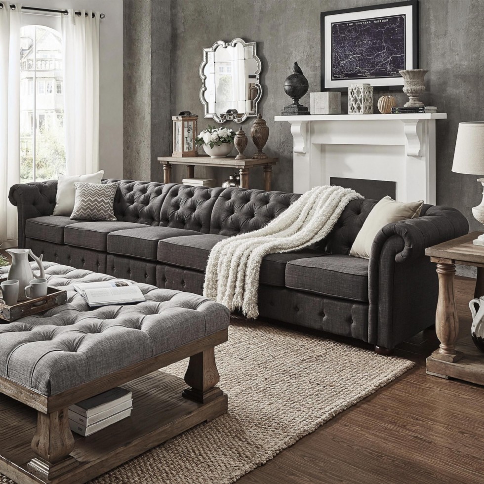 Produktcode: 18652 - Luxuriöses Maßgefertigtes Graues Sofa: Ein Statement Für Ihren Wohnraum