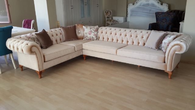 Luxus-design-ecksofa Mit Handgefertigter Knopfheftung - Ein Hauch Von Eleganz Für Ihr Wohnzimmer