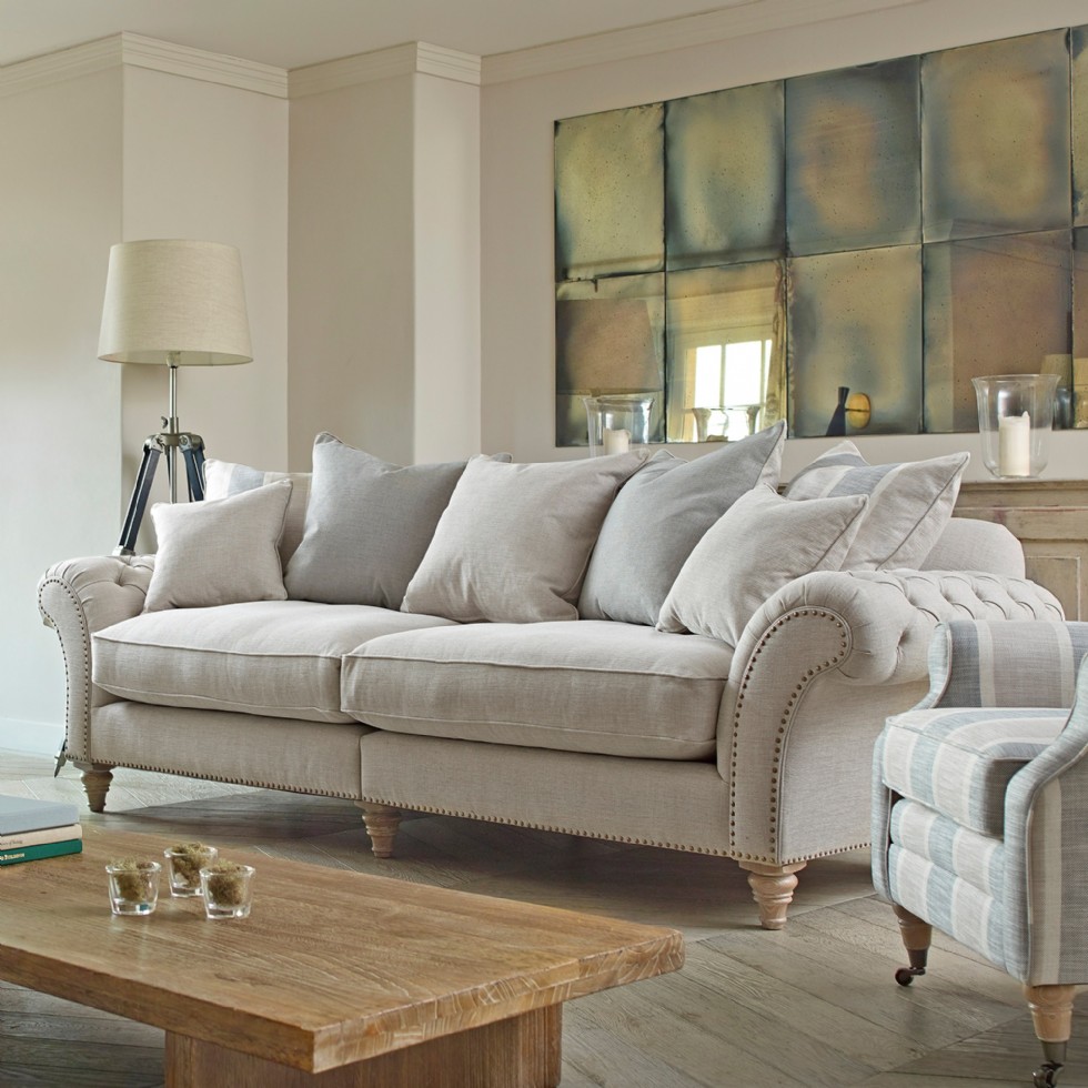 Produktcode: 18650 - Maßgefertigtes Luxuriöses Graues Sofa Mit Knopfheftung