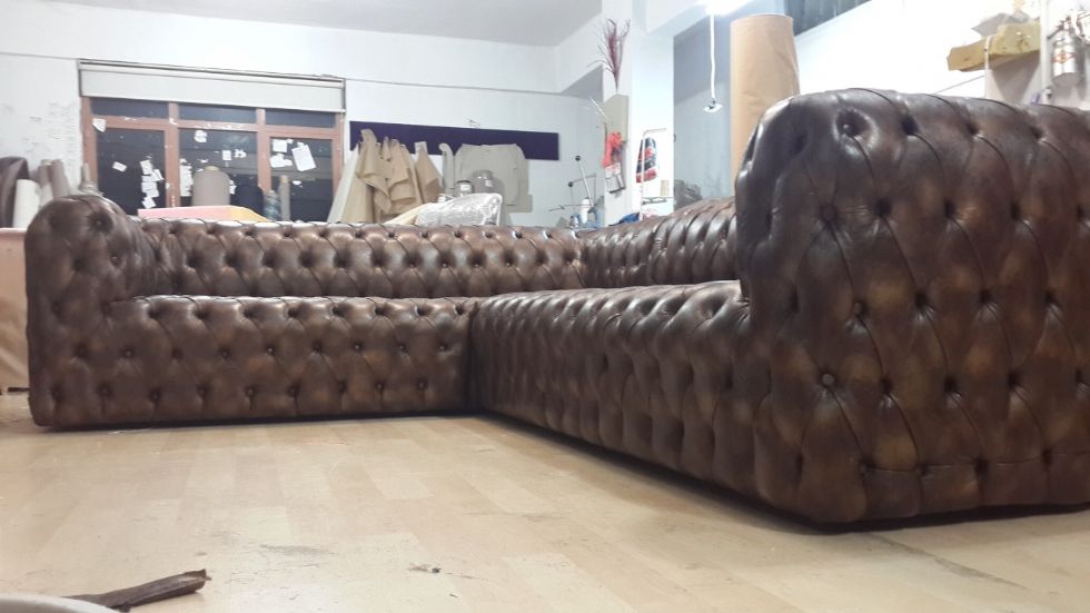 Produktcode: 18953 - Maßgeschneidertes Leder-ecksofa - Luxuriöser Komfort Mit Natürlicher Eleganz