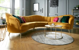 Exklusives Samt-ecksofa - Opulente Eleganz Für Luxuriöse Wohnräume